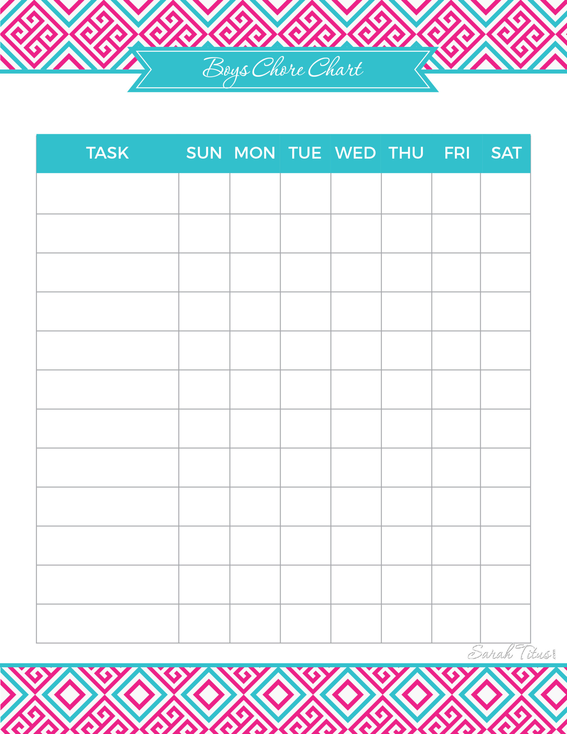 25 Elegant Chore Calendar Free Design