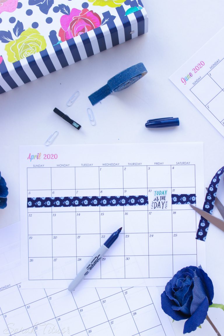 Custom Editable 2020 Free Printable Calendars - Sarah Titus