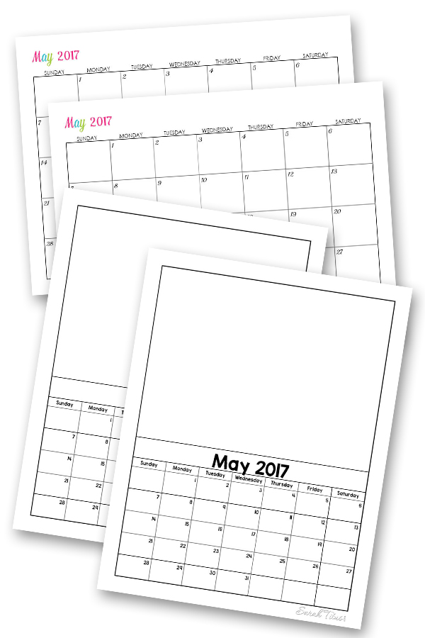 Free Blank Online Calendar May 2017 Sarah Titus