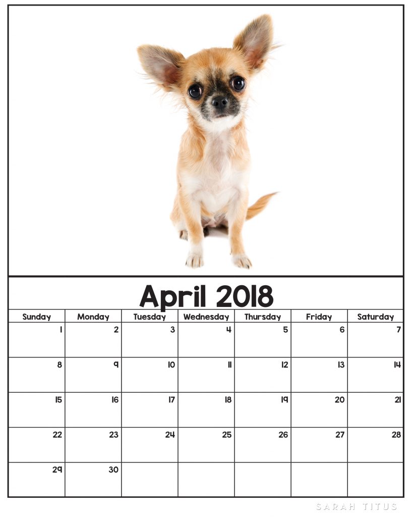 free printable 2018 puppy calendars sarah titus