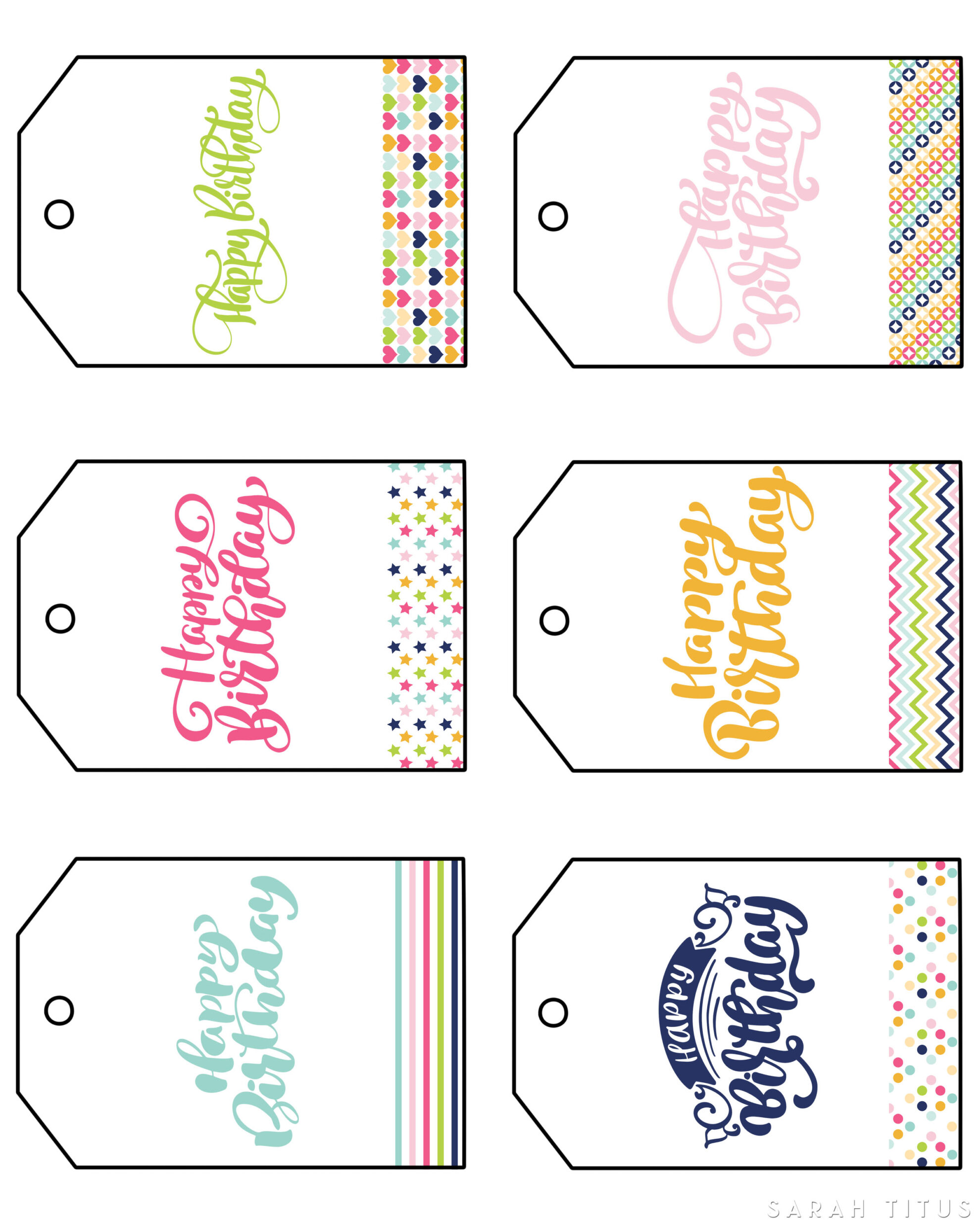 Free Printable Birthday Labels Cards