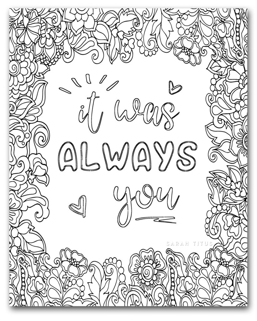 Love Printable Coloring Pages - Printable Word Searches