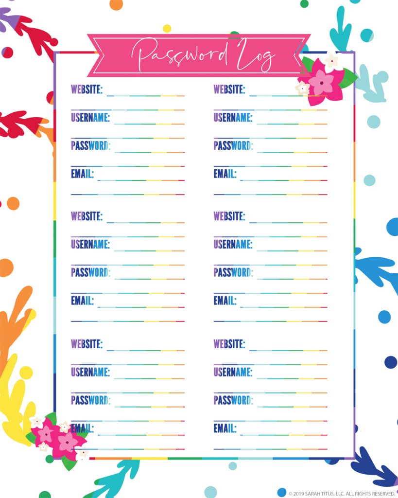 Top Password Keeper Printables to Download Instantly - Sarah Titus