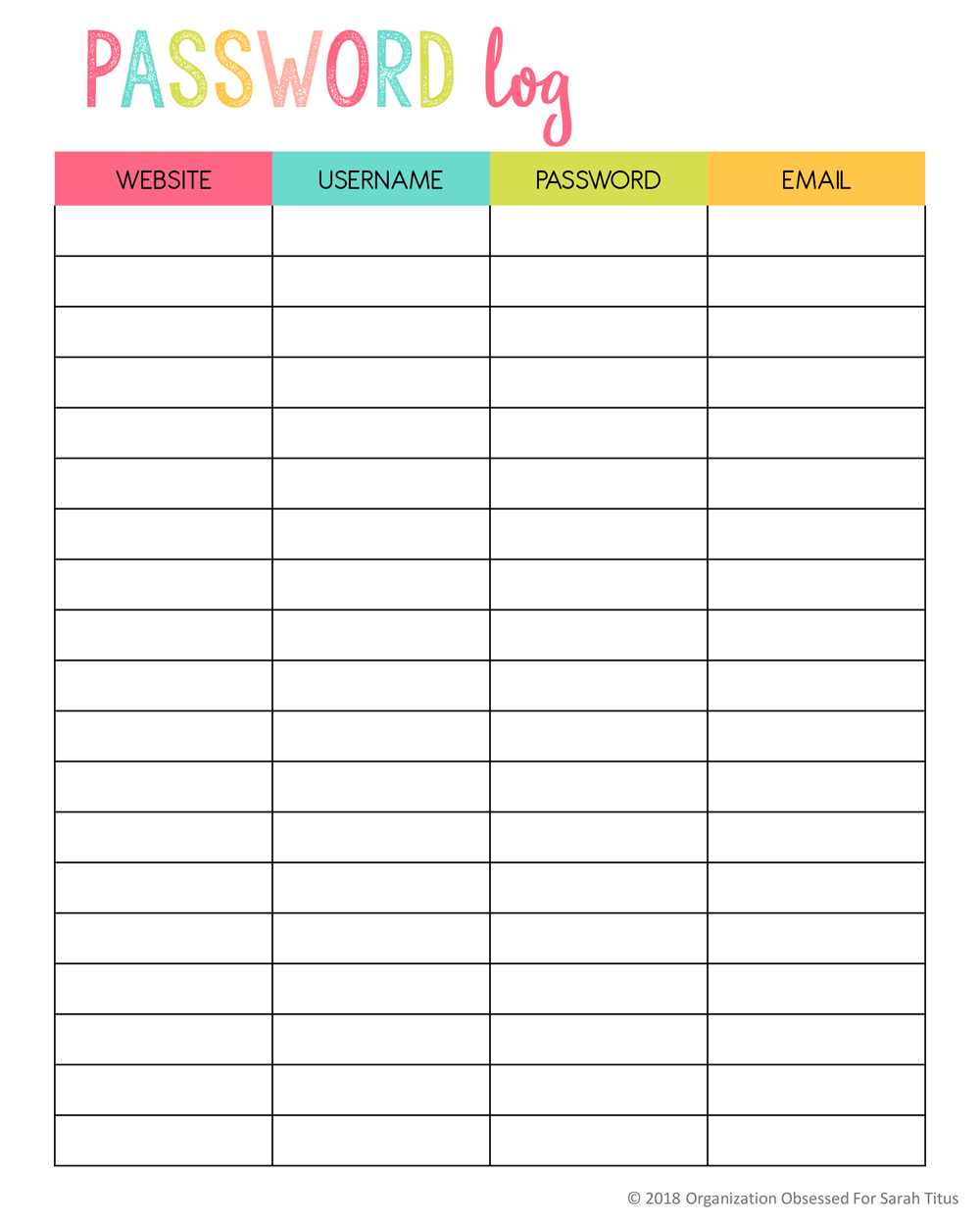 Top Password Keeper Printables To Download Instantly Sarah Titus