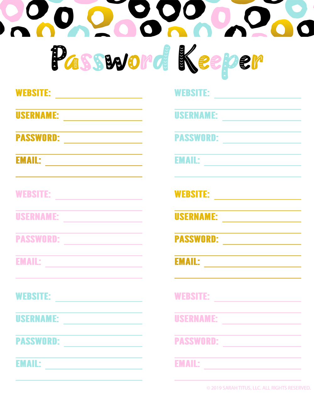 Top Password Keeper Free Printables to Download Instantly - Sarah Titus