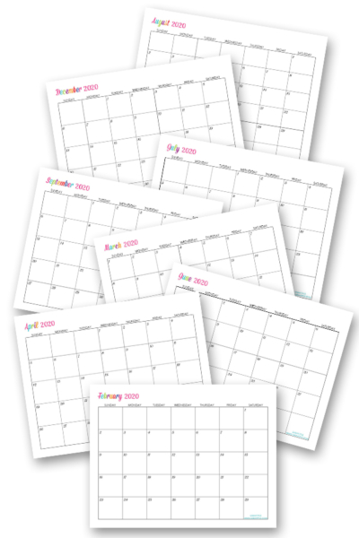 130+ Best Free Printable Calendars for 2020 - Sarah Titus