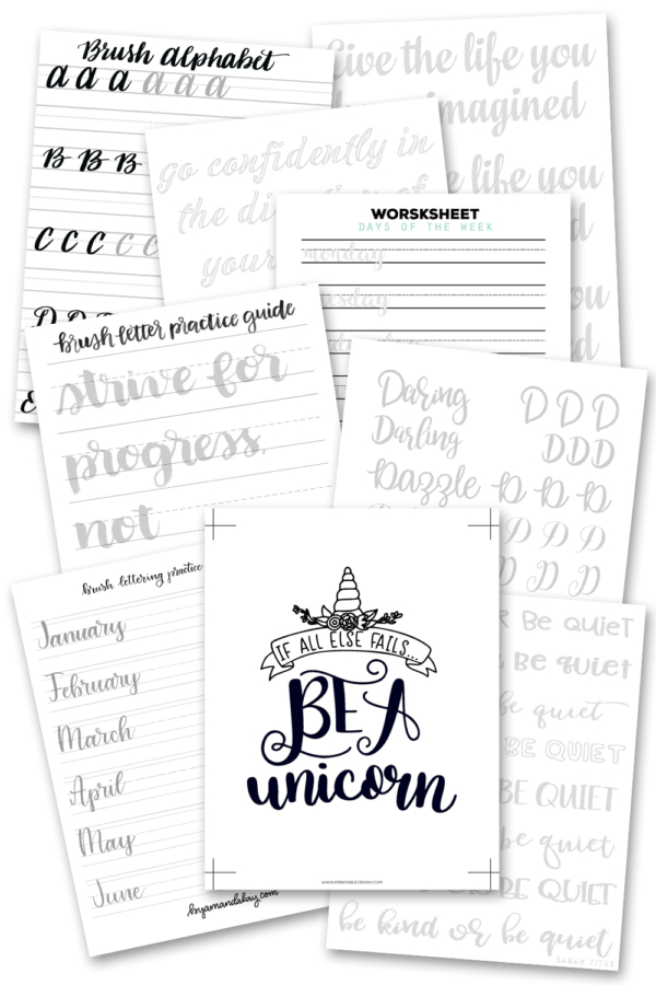 Hand Lettering Template Worksheets For Seasons Sarah Titus 5060