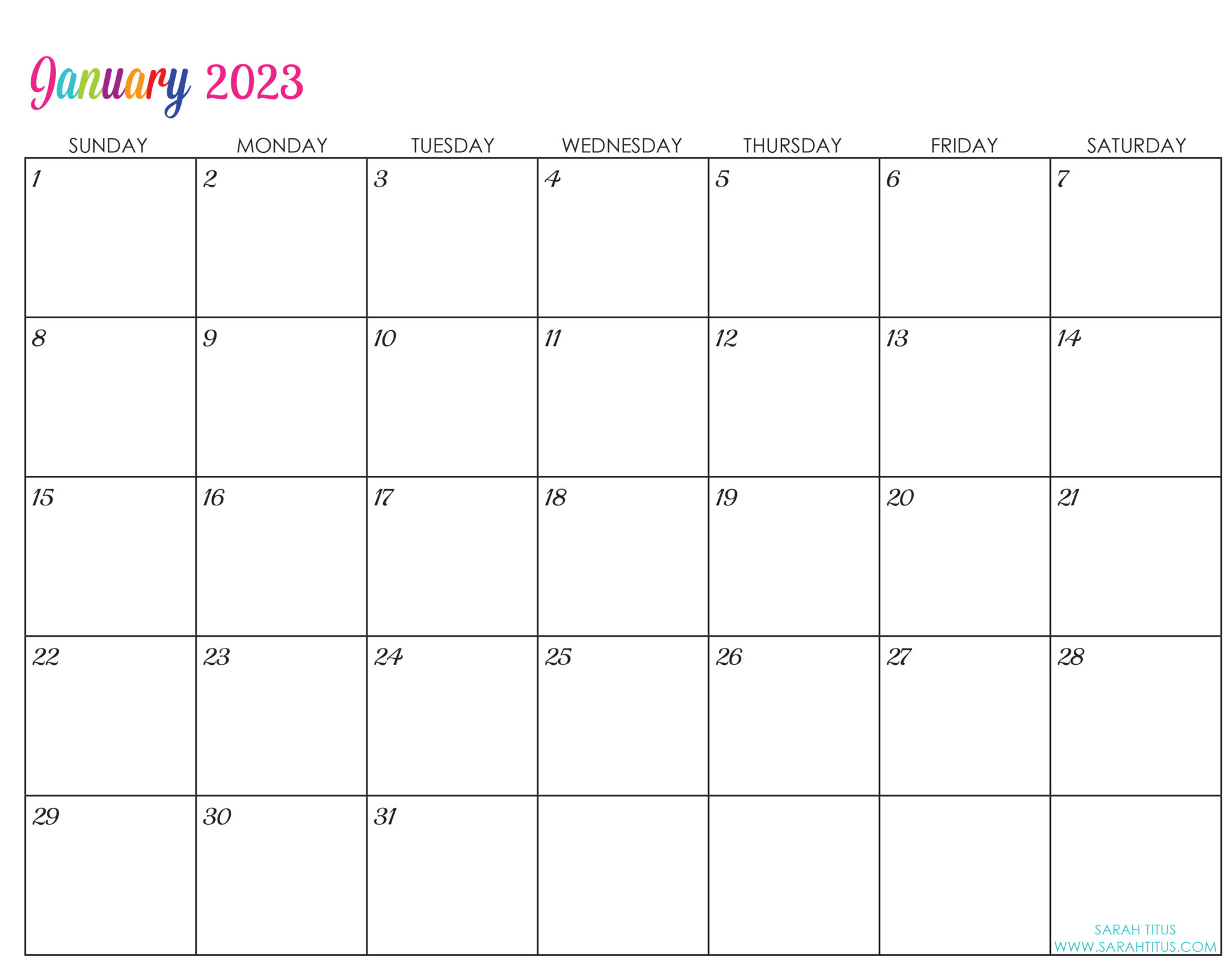 Customized Editable 2023 Free Printable Calendars My Blog