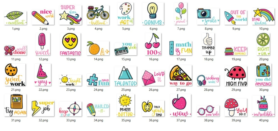 24 Printable Teacher Stickers