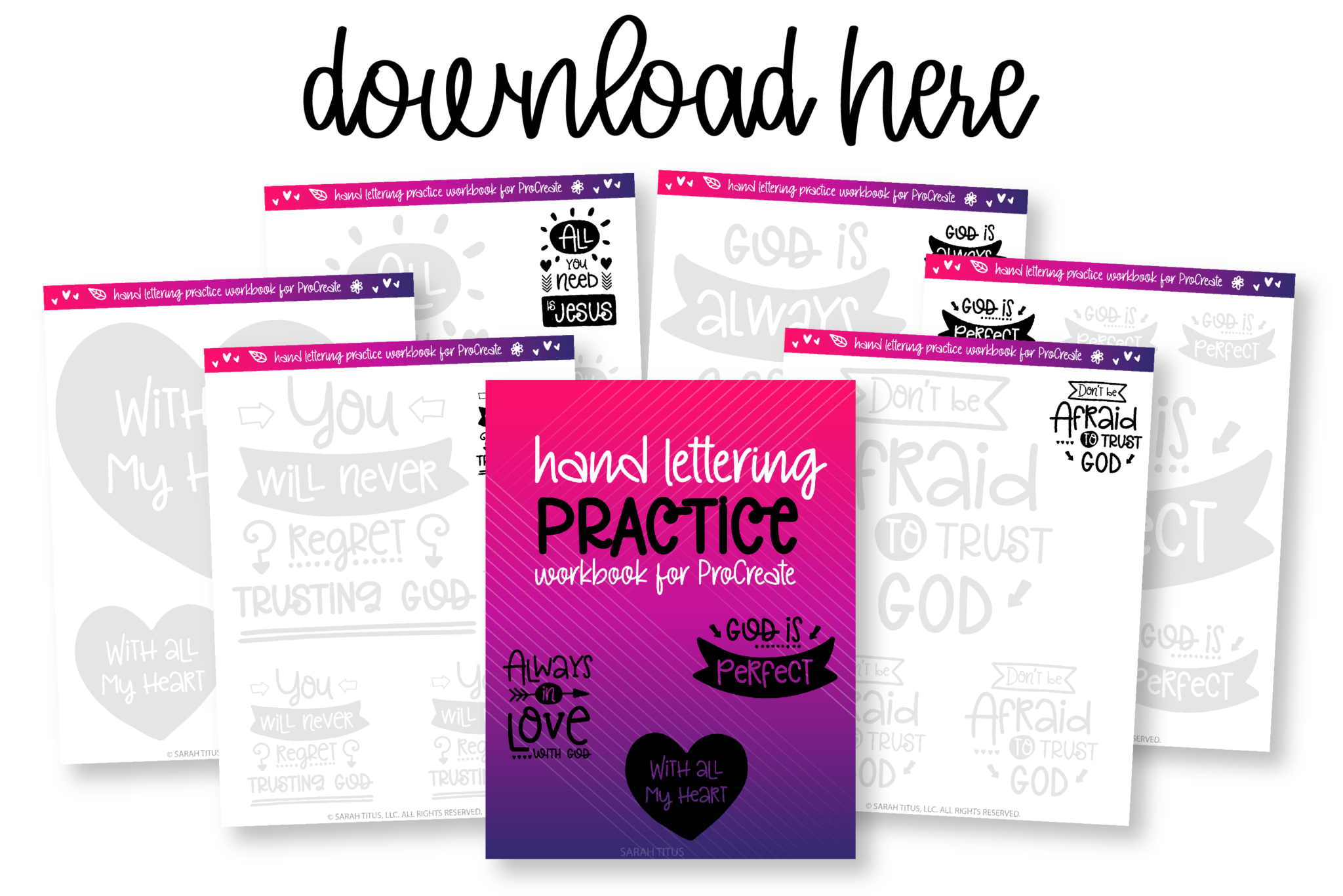 Hand Lettering Practice Workbook for ProCreate - Sarah Titus