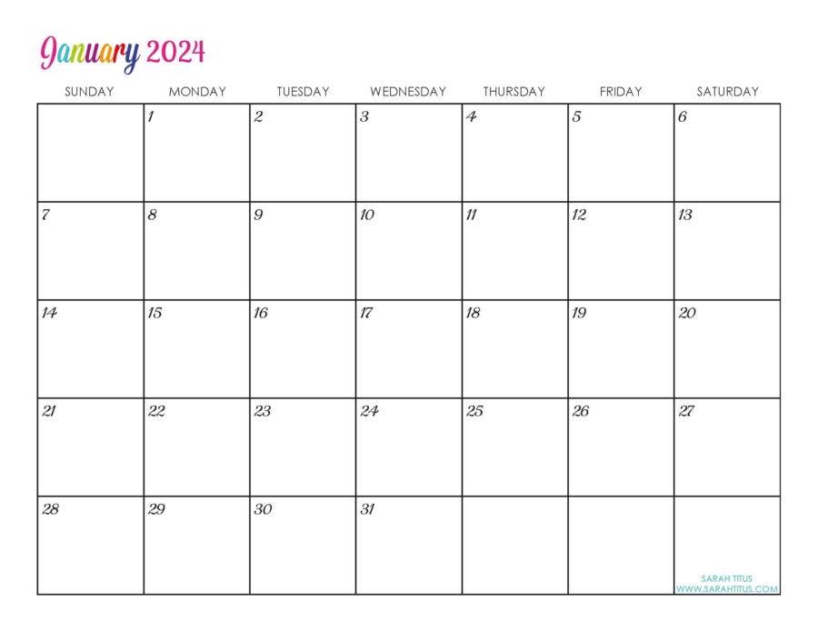 2024 Customizeable Calendar With Holidays Clary Devinne