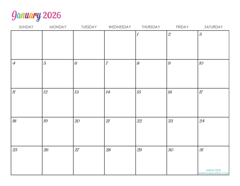 Custom Editable 2026 Free Printable Calendars  LaptrinhX / News