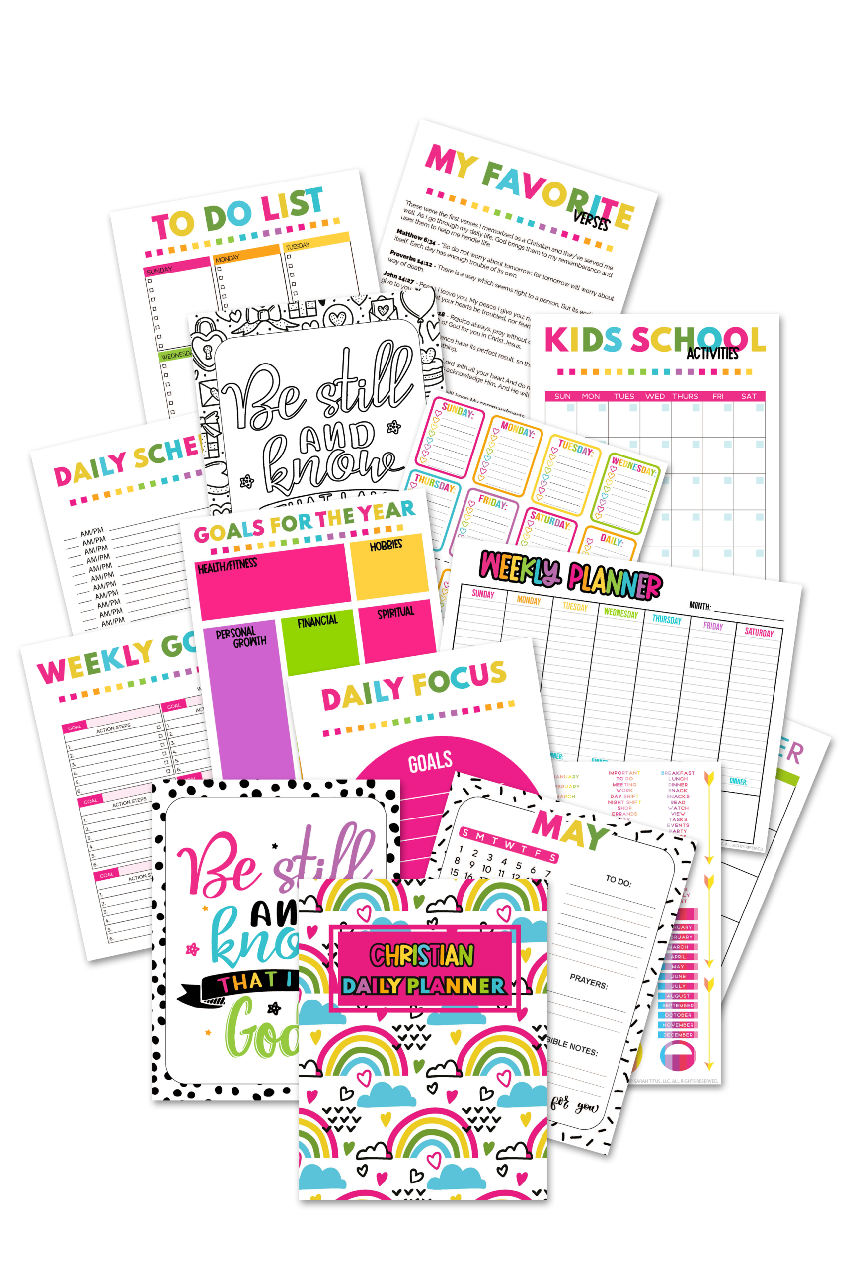 Christian Sticker and Planner Sheets - 16 Sheets