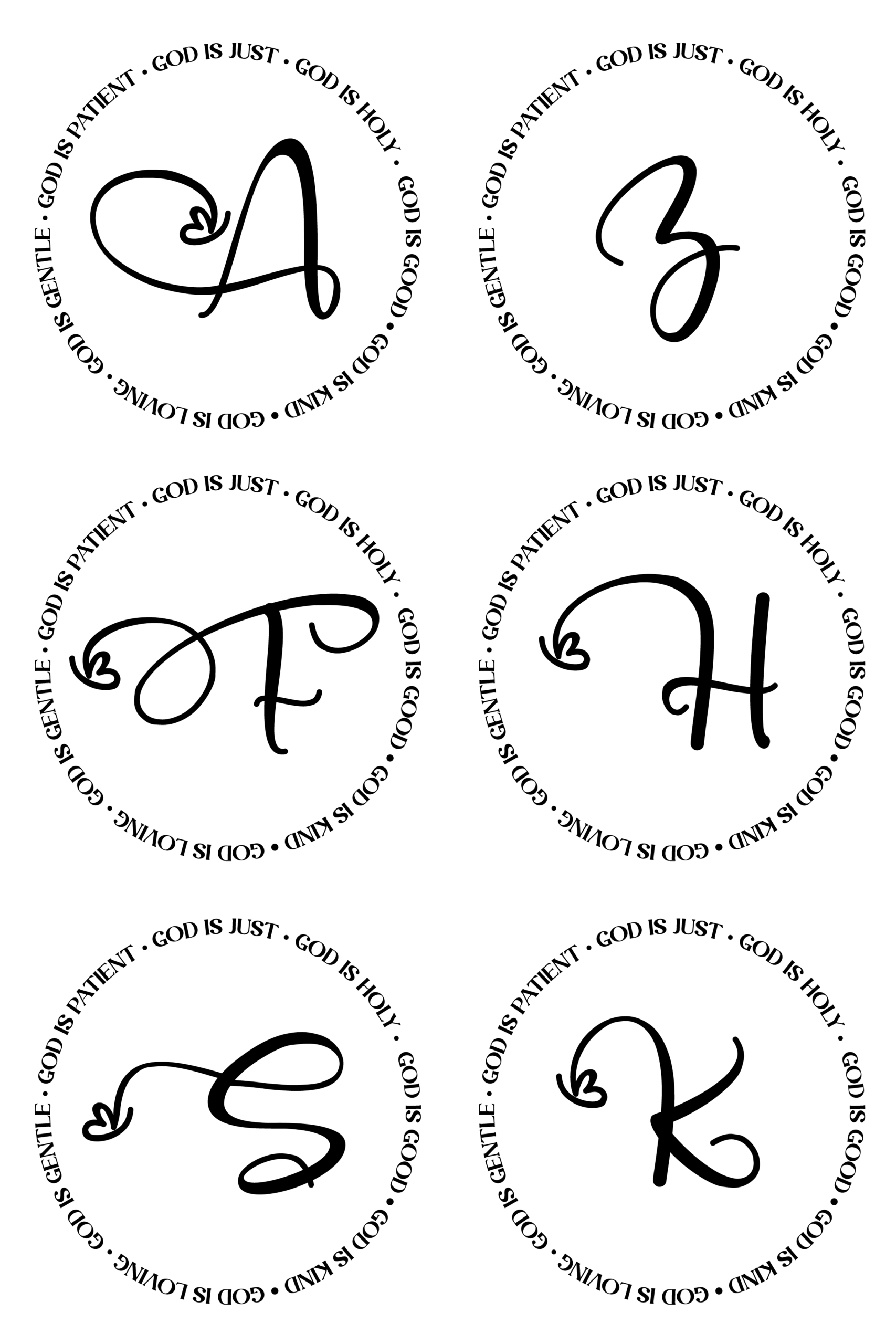 SVG - Circle Monogram Alphabet Letters