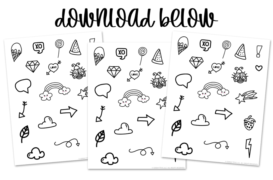 Free Black and White Planner Stickers